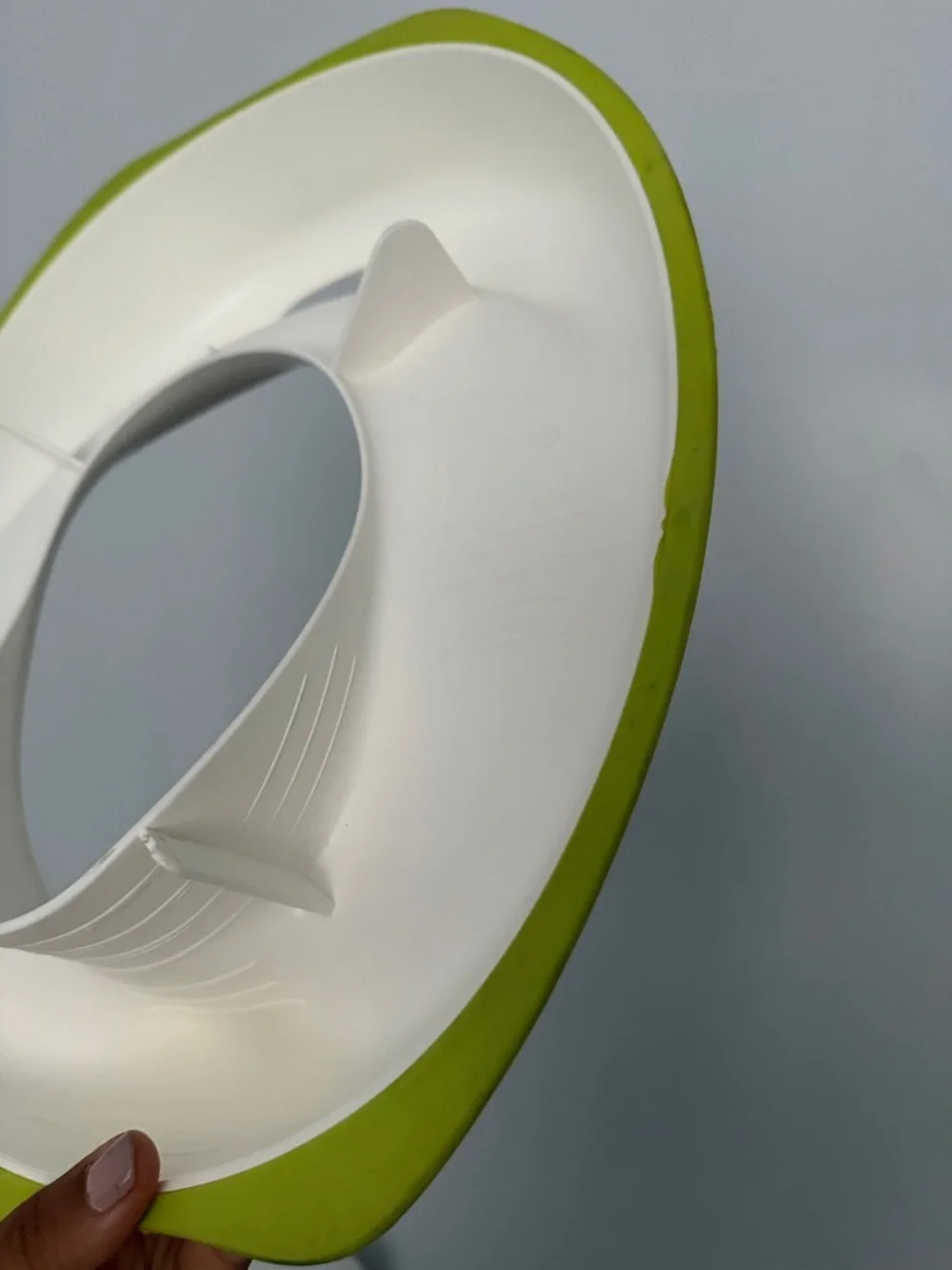 White and Lime Toddler Potty Seat - Comfortable Soft-Edge Toilet Trainer